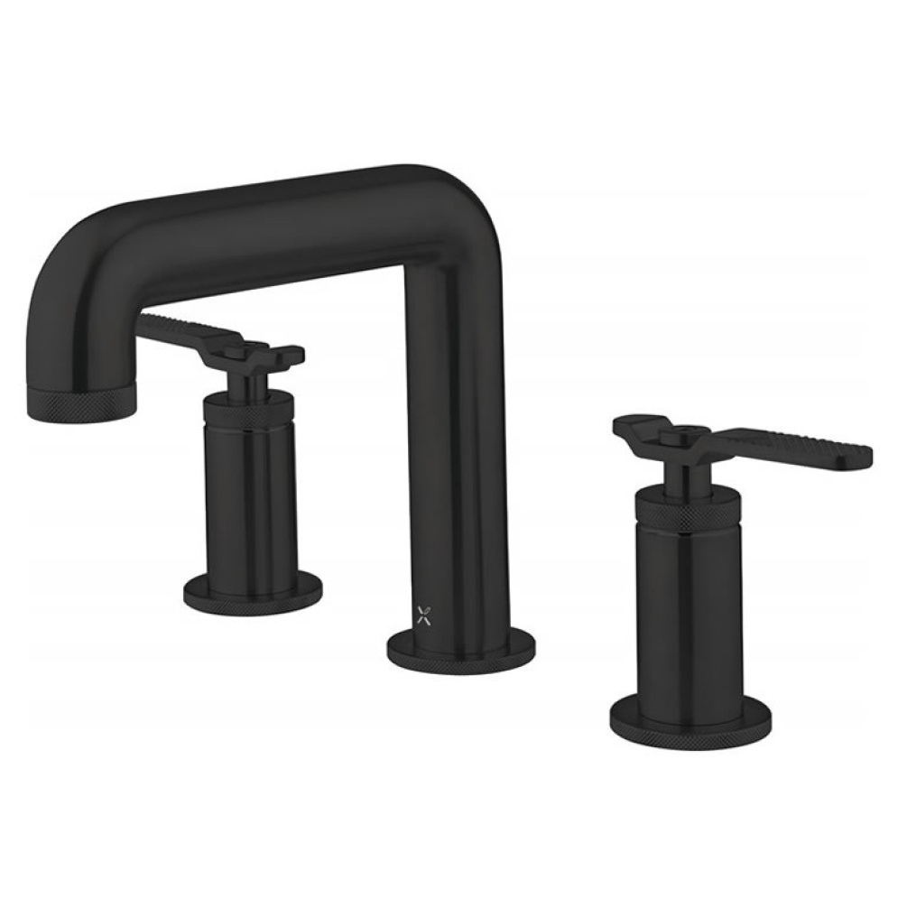 Cutout image of Crosswater UNION Matt Black Lever Basin Mixer